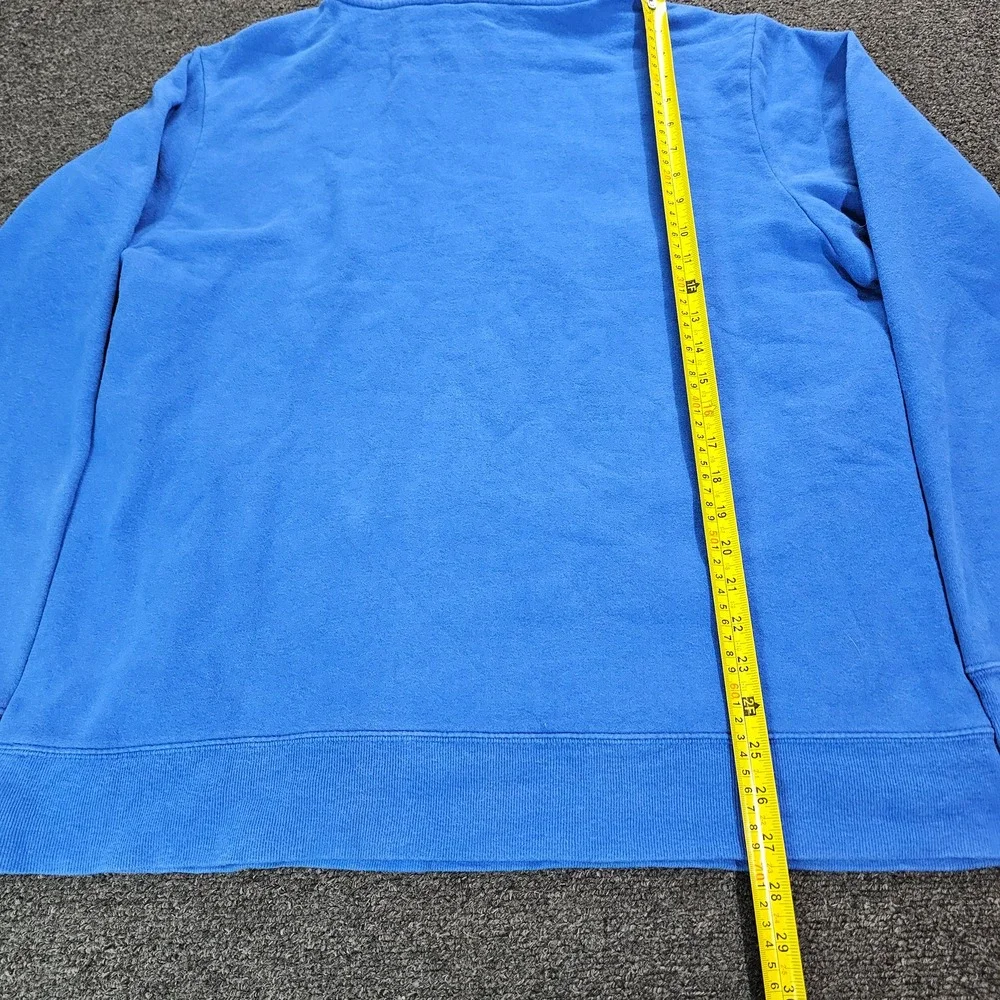 The North Face Mens Large Blue Graphic Logo Fleece Pullover Hoodie Gorpcore fade